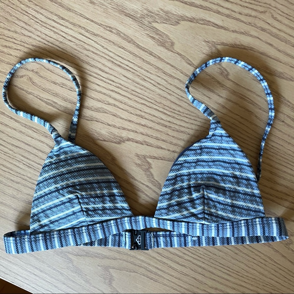 Danni denim Striped blue bikini triangle top